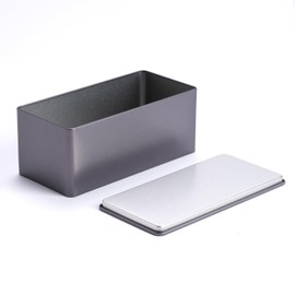 Tianhui Rectangle Metal Boxes Tin container for Small Storage Container Kit with Lid Keeping Biscuit,Tea,Coffee,Cookies, Food,Flour,Baked Goods Storage 6.3 x 3.15 x 2.68 inch (Grey)