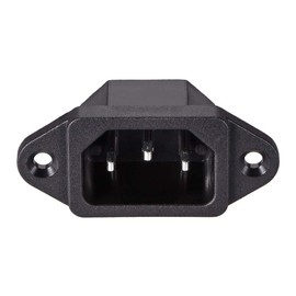 uxcell Panel Mount Plug Adapter 10A C14 3P IEC Inlet Module Power Connector Socket Straight