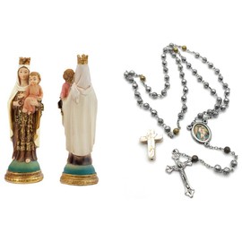 11cm image and Rosary of Our Lady of Carmen (includes gift cross made of white turquoise)