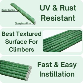 Fiberglass Eco Friendly Garden Stakes(Choose Height/Quantity) – Durable, Lightweight, Tomato, Tree, Strawberry, Plant, Support Fencing Stakes with Patterned Surface 5/16" Diameter (50, 4)