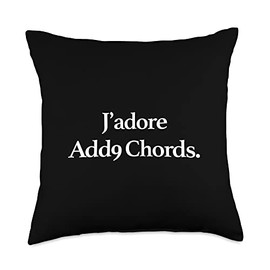 J'adore Music J'Adore (I Love) Add9 Chords, Funny Minimalist Throw Pillow, 18x18, Multicolor