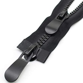 MebuZip 200 cm #15 Large Zip Plastic 2-Way Separable 11 mm Large Zip for Parka, Coat, Down Jacket (200 cm)