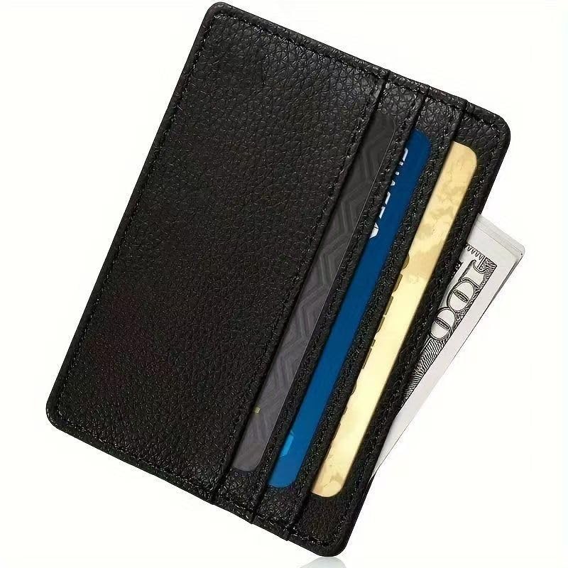TayloHil Slim Card Holder Wallet, Black faux crocodile leather, Multiple