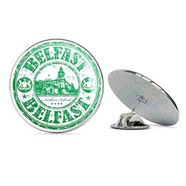 Belfast Northern Ireland Round Metal 0.75" Lapel Pin Hat Shirt Pin Tie Tack Pinback