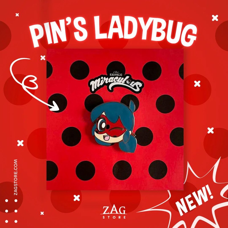 ZAG STORE - Miraculous Ladybug - Ladybug Chibi Pin, Random