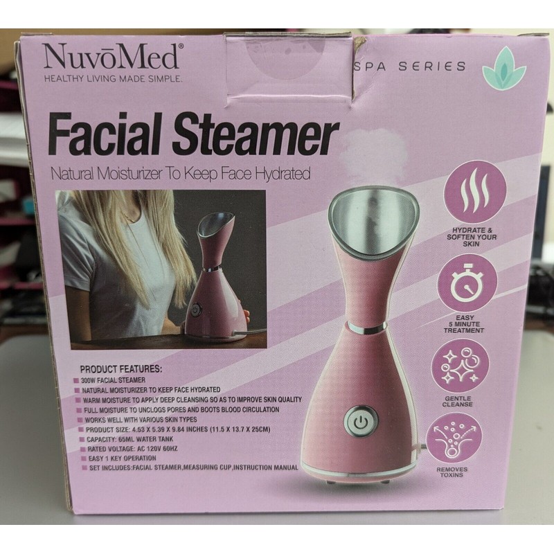 NUVOMED SPA SERIES FACIAL STEAMER NATURAL MOISTURIZER PINK NEW IN