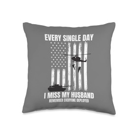 Myles James Design Co - Remember Everyone Deployed Husband Remember Everyone Deployed RED Friday Military Flag Throw Pillow, 16x16, Multicolor