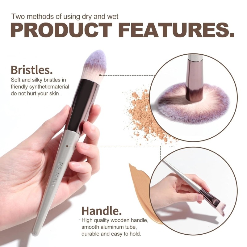 BS-MALL Makeup Brush Set 18 Pcs Premium Synthetic Foundation Powder