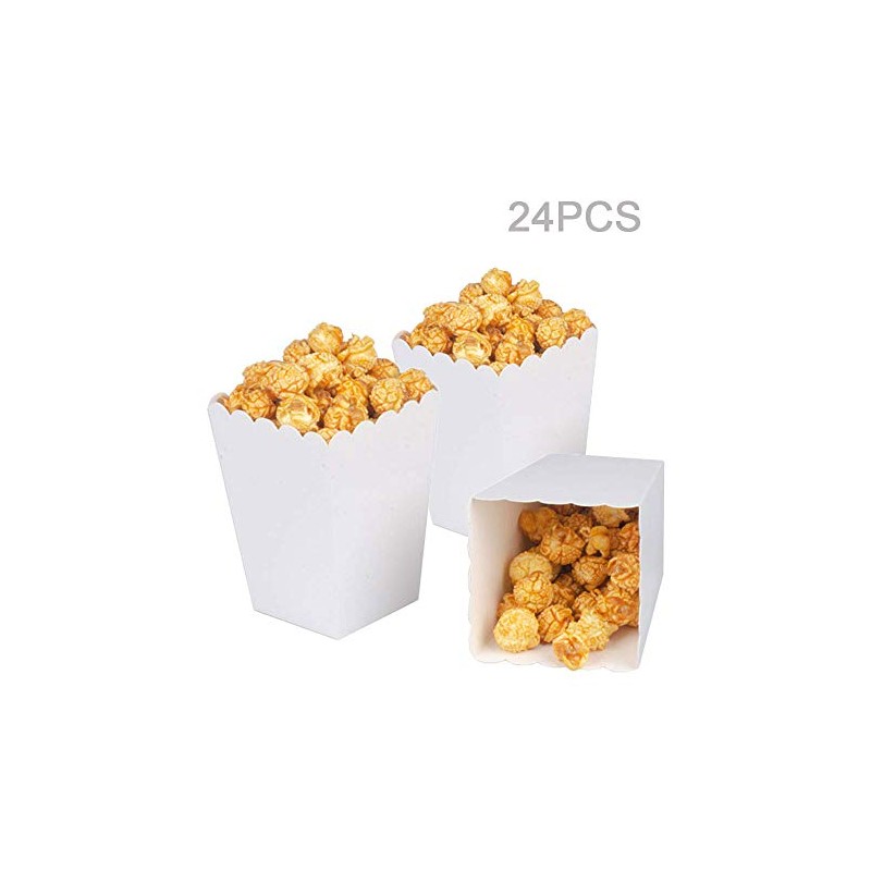 AimtoHome White Popcorn Boxes Mini Paper Popcorn Box Cardboard Popcorn