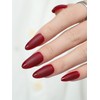 ASONRL 32 PCS Long Almond Maroon Press on Nails- Solid