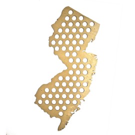 All 50 States Beer Cap Map - New Jersey Beer Cap Map - Semi-glossy Maple Wood - Skyline Workshop - Great Christmas gift!