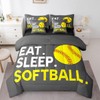 Feelyou Softball Comforter Set with Sheets Twin Size Grey Sports
