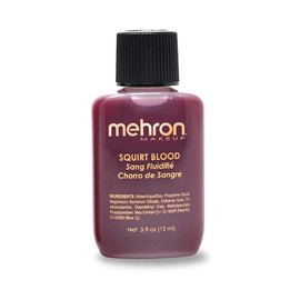 Mehron Makeup Squirt Blood | Realistic Fake Blood | Stage Blood Makeup | Made in the USA | Washable | Special FX, Stage & Screen, Halloween, & Cosplay .5 fl oz (1 ml) (Bright Arterial)
