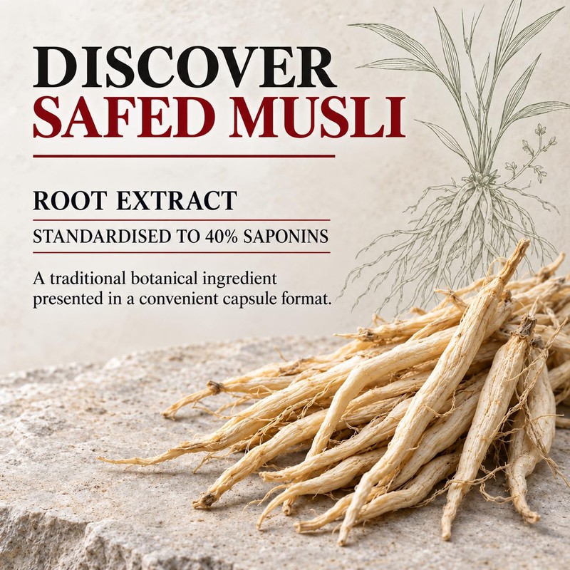 Neo Nutrition Safed Musli Root Extract 500mg Capsules (40% Saponins)