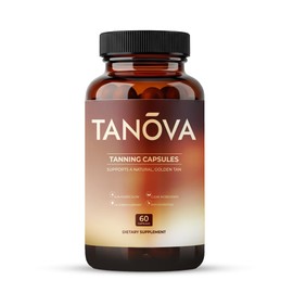 Tanova Tanning Pills – Supports a Natural Golden Glow, Skin Resilience & Anti-Aging Against Sun-Induced Oxidative Stress – with Astaxanthin, L-Tyrosine, Copper & Polypodium Leucotomos – 60 Capsules