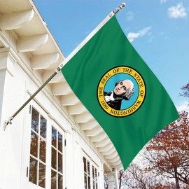 Washington Flag 2x3Ft Double Sided Heavy Duty 3 Ply Durable Banner WA State Flag 150D Polyester Garden Yard Sign Outdoor Decor (Washington)