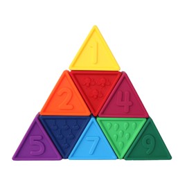 Triblox Rainbow, 9 Silicone Blocks with Numbers and Illustrations