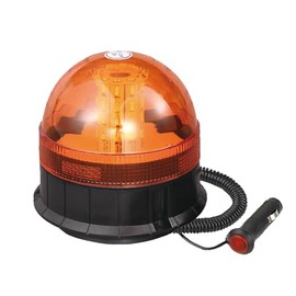 Maypole 12/24V 40x3W Magnetic LED Amber Beacon with Hella Plug 3 Flash Patterns Recovery Plant Forklift Vehicles R10 IP66