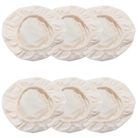 CREATCABIN 6Pcs Bread Proofing Basket Liner Cloth 6.69Inch Round Rattan Baking Dough Basket Cover Natural Rattan Bowl Covers Reusable Bread Fermentation Cover for Sourdough Bakery Baking Supplies