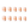 Resweky French Print on Medium Nails Long Square Fake Nails