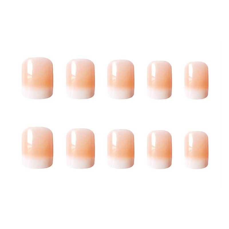 Resweky French Print on Medium Nails Long Square Fake Nails