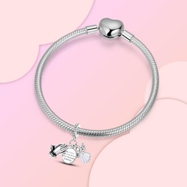GOINEVA Angel Faith Charm 925 Sterling Silver Charm Fits Women's Charm Bracelet & Necklace Valentine's Day Mother's Day Jewelry Gifts for Women