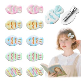 12 PCS Small Fish Hair Clips, Colorful Plaid Fish Design Clip, Cute Mini Fishes Shaped Alligator Claws Kawaii Sea Animal Hair Accessories Plaid Fishes Marine Ocean Themed Barrettes for Women Girls