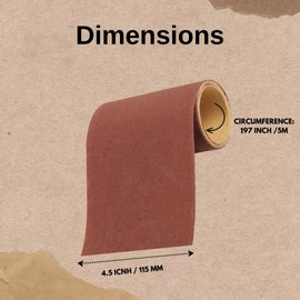 ThinkQ Aluminum Oxide Abrasive 240 Grit Fine Sandpaper Roll 5m x 115mm Sanding Paper Ideal for Metal, Non-Metal, Wood, Automotive for Smoothing Rough Walls and Other Materials (240 Grit)