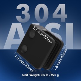 Glass Clamp - Stainless Steel 304, Weight 0.5lbs, Flat Back Square 1/4 "-3/8" (6mm-10mm) Tempered Glass Clip Holder Polished for Balustrade Handrail (AISI 304-Brushed, 8 Pack)