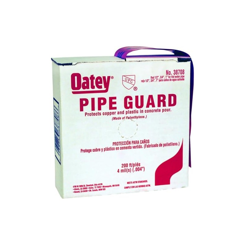 Oatey 38708 Pipe Guard Tape, 4 Mil Sleeve, Polyethylene, 1/2-Inch,