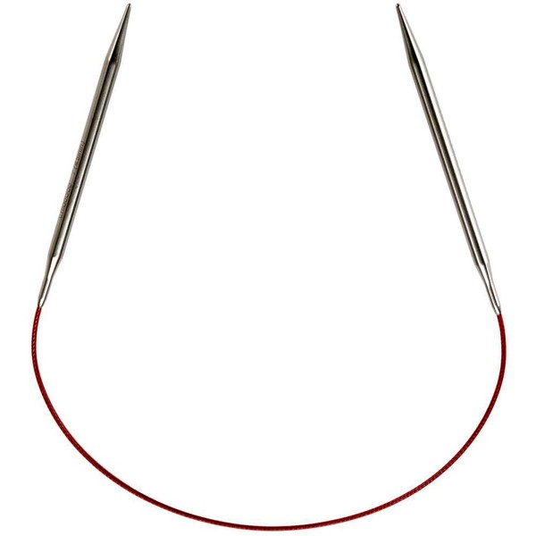 ChiaoGoo Circular Knitting Needle, Silver, Red, Size-US-1-(2.25mm)