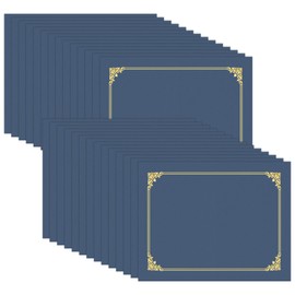 HAUTOCO 30 Pack Certificate Holders, Navy Blue Diploma Holders, Document Award Covers Certificate Folders with Gold Foil Border for 8.5x11 Letter Size