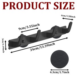 XDHLDULYK Heavy Duty Magnetic Coat Hooks, Matte Black Rubber-Coated Hanger with 4 Hooks Strong Magnetic Rack for Hanging Coat Bag Hat Towel Backpack, Magnetic Wall Hooks for Kitchen Bathroom