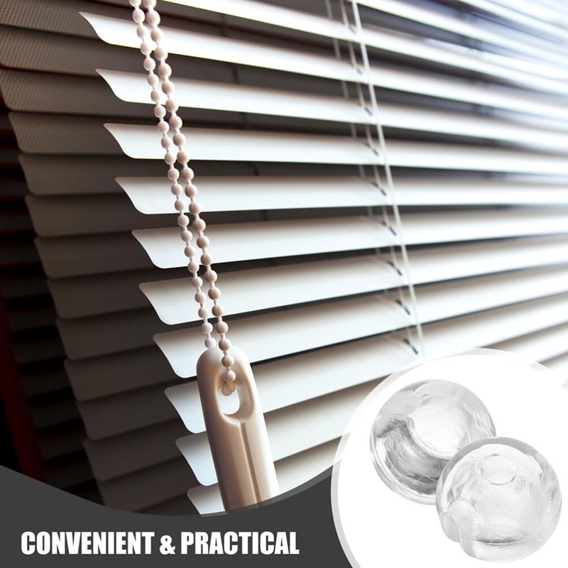 IMIKEYA Beaded Chain Stops 25pcs Clear Blind Shade Bead Chain