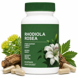 Rhodiola Rosea Organic Supplement—Adapted Herbal Formula Helps Relieve Stress, Improve Mental Clarity, Focus, Replenish Natural Energy, and Boost Immunity—Non-GMO, 60 Capsules
