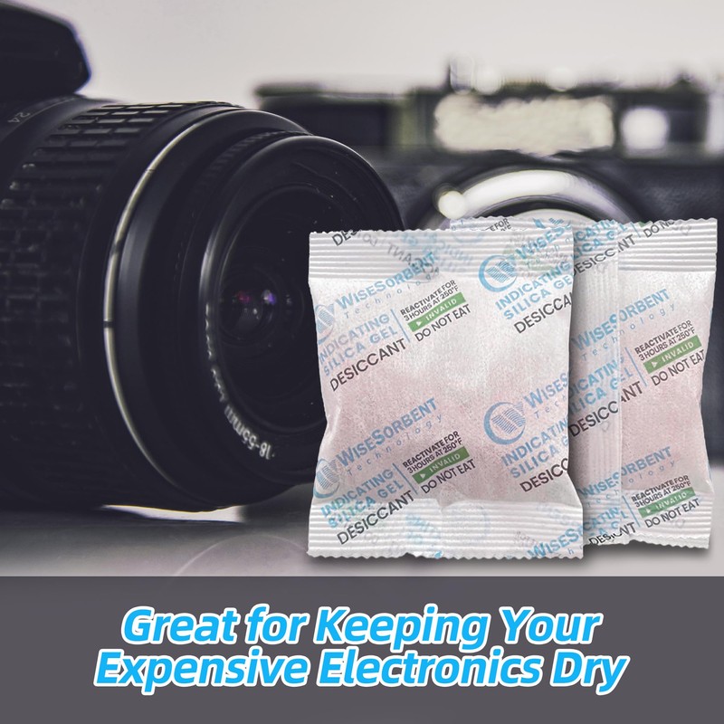 Wisesorb 15pcs 20g Silica Gel Packets, Indicating Deisiccant Packs, Rechargeable