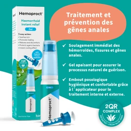 Hemoproct Hemorrhoids Treatment 45ml, Cooling Gel, Helps Relieve Pain, Itching and Irritation, Promotes Natural Healing