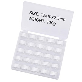 25pcs/pack White 60S/2 (90WT) Bobbin Thread Prewound Bobbins Bottom Thread Plastic Size A SA156 for Embroidery and Sewing Machine Brother/Babylock/Singer