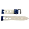 Clockwork Synergy, LLC 18mm Rally 3-hole Croco Navy Blue/White Leather