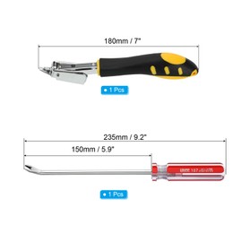 PATIKIL Upholstery Staple Remover, 6 Inch V-Curved Set Construction Staple Remover Clip Nail Tack Tool for Furniture Wooden Floor Picture Frame Red