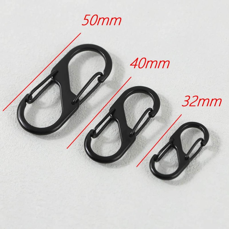[FUSSED] 10 Pcs S-Shaped Carabiner, Small Adjustable Metal Buckle, Chain
