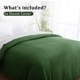 SheRest 1 Piece Duvet Cover King Size - 100% Viscose Derived from Bamboo, Soft Breathable Cooling Comforter Cover for Hot Sleepers, 8 Corner Ties and Zipper Closure, No Comforter (Green, 104"x90")