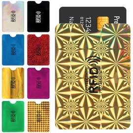 SWKJ 9 Pcs RFID Card Holder, Colorful RFID-Blocking Sleeves for Women Men,One Card Protects Entire Wallet/Purse for Identity Cards Bank Cards Credit Cards (9.1 × 6.2cm)