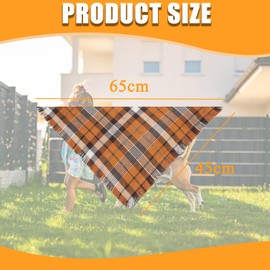 Pet Dog Kerchief, Cat Dog Kerchief, Dog Triangle Bibs Scarf, with Fringed Chequered Print, for Small, Medium, Large, Girl or Boy Dogs and Cats