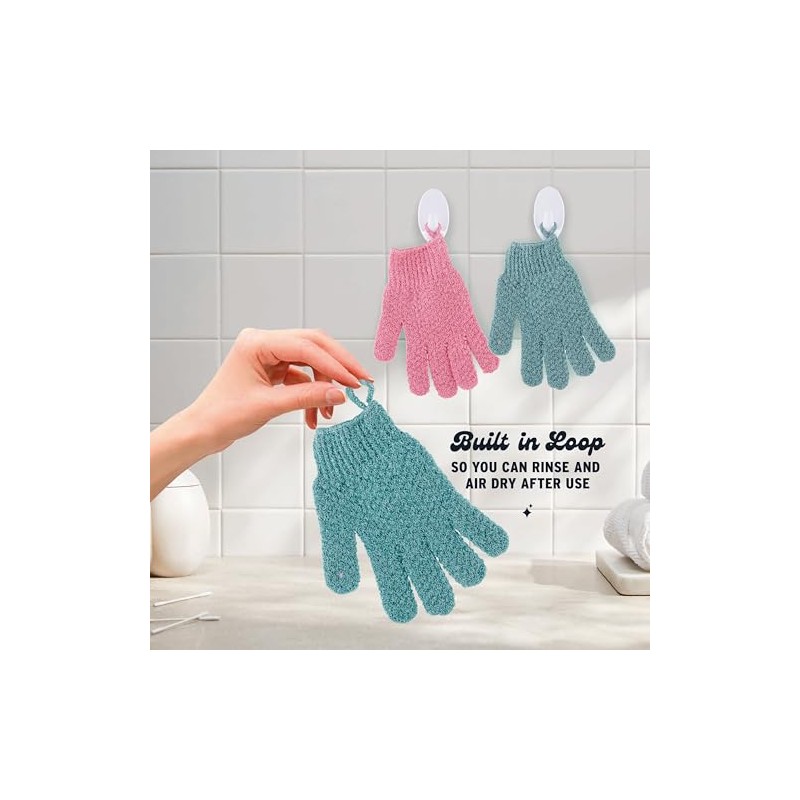 Pares Guantes Exfoliantes 100 Nylon Exfoliante Corporal Doble Textura Spa