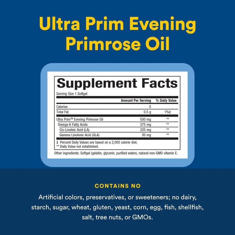Natural Factors Omega Factors, Ultra Prim Evening Primrose Oil, 500