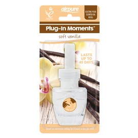 airpure Plug-in Moments Refill Air Freshener, 20ml, Long-Lasting in-Wall Fragrance Fresheners, Refills in Several Scents for Home or Office - Soft Vanilla Fragrance