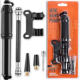 Portable Bike Pumps for All Bikes,Aluminum Alloy Bicycle Pumps for All Bikes Cycle Pumps for Bikes Super Fast Tyre Inflation Compatible with Universal P-r-es-ta and S-c-h-rader Valve Mountain Road