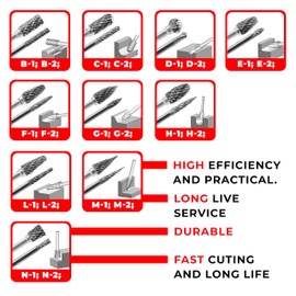 Tungsten Carbide Burr Set 1/8 (3 mm) Shank, Die Grinder Bits, 20 PC Cutting Burr Bits for Dremel, Double Cut Rotary Burr Set for Metall Carving, Engraving, Drilling, Polishing