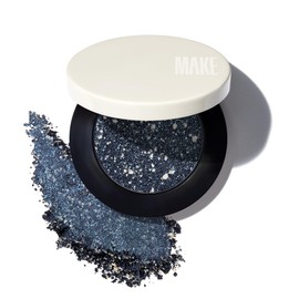 MAKE Beauty Multi-Chromatic Eye Shadow. Metal Reflecting Luminous Foil Finish Creamy, Buildable, Dimensional Long-wear, Crease-proof Powder Eyeshadow, Multichrome Shade - Spark, Navy Blue